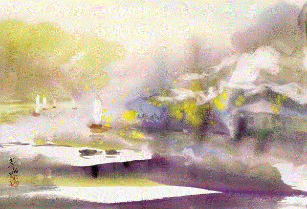 晨光 陈少平 54x79cm&nbsp;,中国百年水彩精品,水彩,静物,人体,雨后,香港,晨光,西湖,梁文亮,范保文,初春