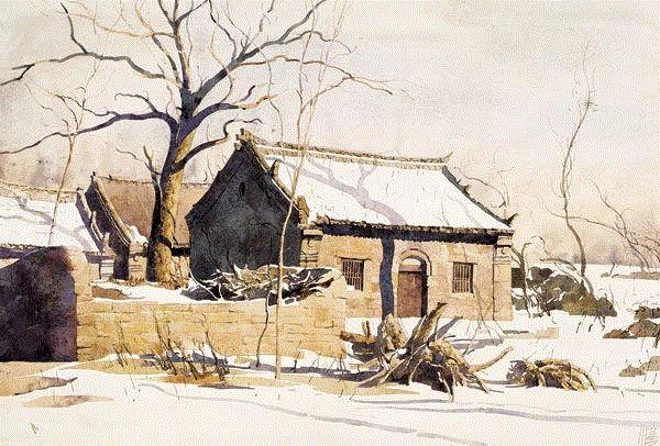 西村雪霁 李意淳 55x80cm&nbsp;,中国百年水彩精品,水彩,静物,人体,雨后,香港,晨光,西湖,梁文亮,范保文,初春