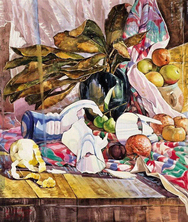 静物 宣新明 78x65cm&nbsp;,中国百年水彩精品,水彩,静物,人体,雨后,香港,晨光,西湖,梁文亮,范保文,初春