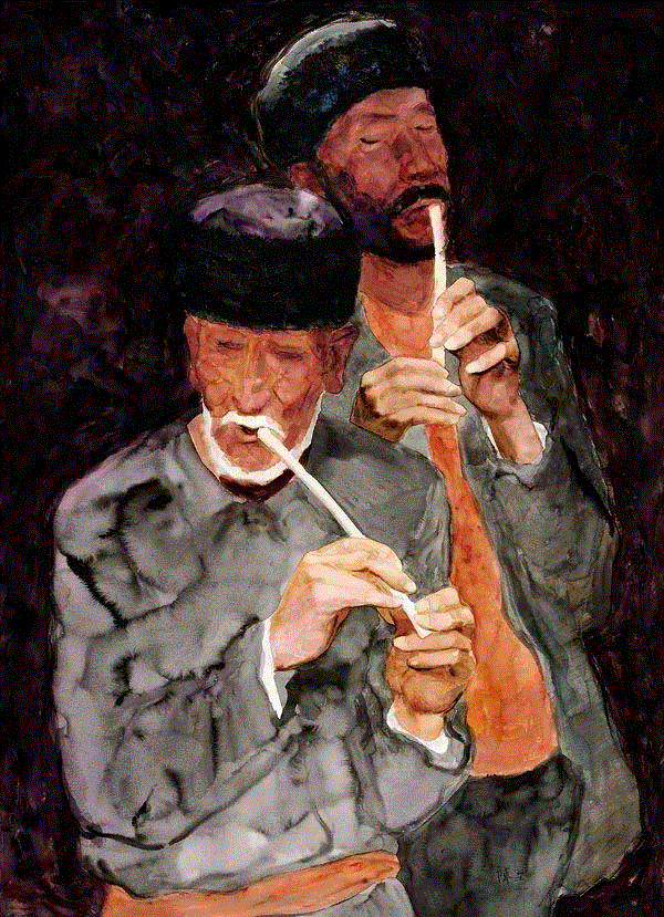 鹰笛 陈坚 143x105cm,中国百年水彩精品,水彩,静物,人体,雨后,香港,晨光,西湖,梁文亮,范保文,初春