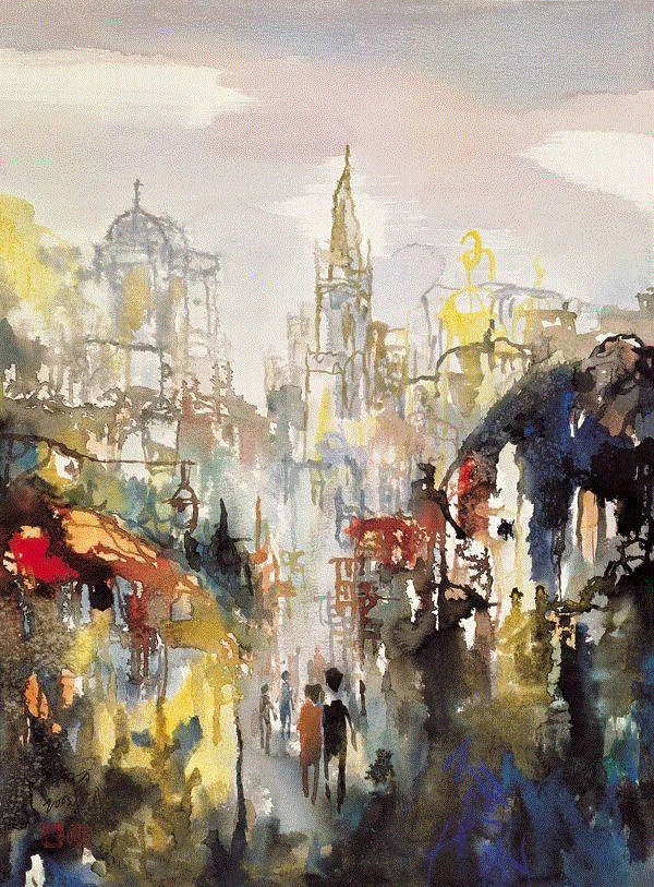 巴黎印象 郑叔方 76x56cm&nbsp;,中国百年水彩精品,水彩,静物,人体,雨后,香港,晨光,西湖,梁文亮,范保文,初春