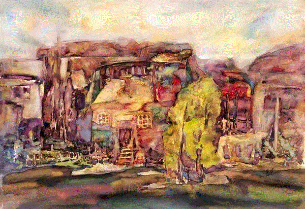 风景 余进 51x75cm&nbsp;,中国百年水彩精品,水彩,静物,人体,雨后,香港,晨光,西湖,梁文亮,范保文,初春
