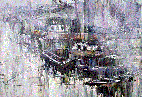 烟雨归舟 高清泉 55x79cm&nbsp;,中国百年水彩精品,水彩,静物,人体,雨后,香港,晨光,西湖,梁文亮,范保文,初春