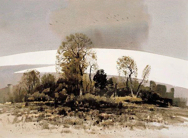 鄂尔多斯高原之三 云希望 55x76cm&nbsp;,中国百年水彩精品,水彩,静物,人体,雨后,香港,晨光,西湖,梁文亮,范保文,初春