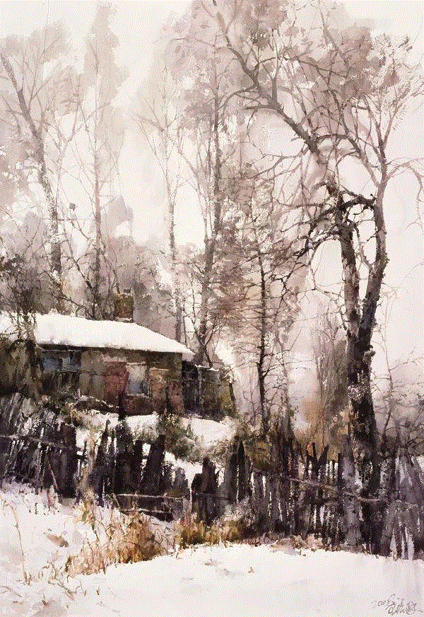 雪乡 王绍波 75x52cm&nbsp;,中国百年水彩精品,水彩,静物,人体,雨后,香港,晨光,西湖,梁文亮,范保文,初春