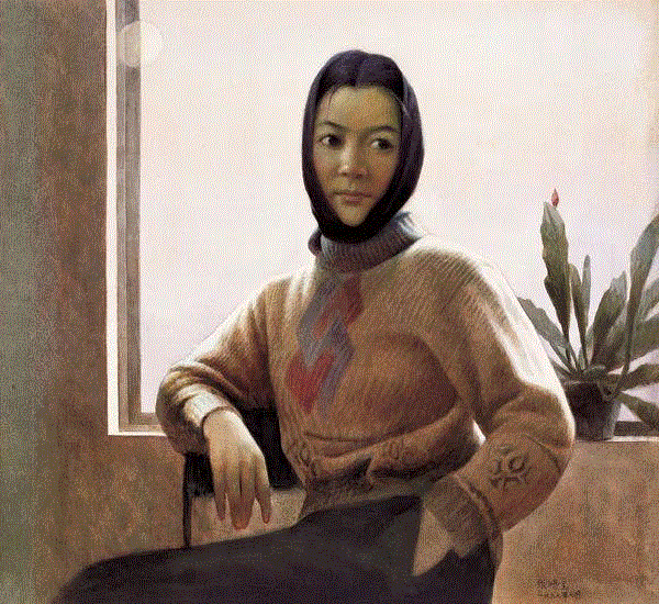 月儿 张鸿宝 41x46cm&nbsp;,中国百年水彩精品,水彩,静物,人体,雨后,香港,晨光,西湖,梁文亮,范保文,初春