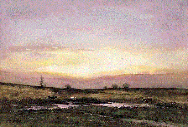 关山·冬日黄昏 吕智凯 54x78cm&nbsp;,中国百年水彩精品,水彩,静物,人体,雨后,香港,晨光,西湖,梁文亮,范保文,初春