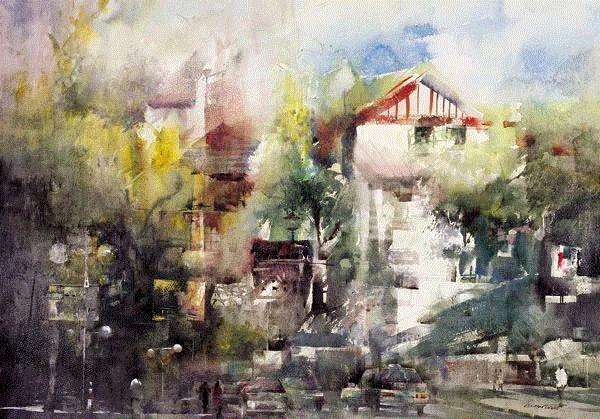 上海西区 陈键 54x77cm&nbsp;,中国百年水彩精品,水彩,静物,人体,雨后,香港,晨光,西湖,梁文亮,范保文,初春
