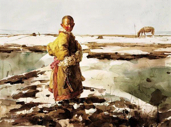 小牧民 郑志明 56x76cm&nbsp;,中国百年水彩精品,水彩,静物,人体,雨后,香港,晨光,西湖,梁文亮,范保文,初春