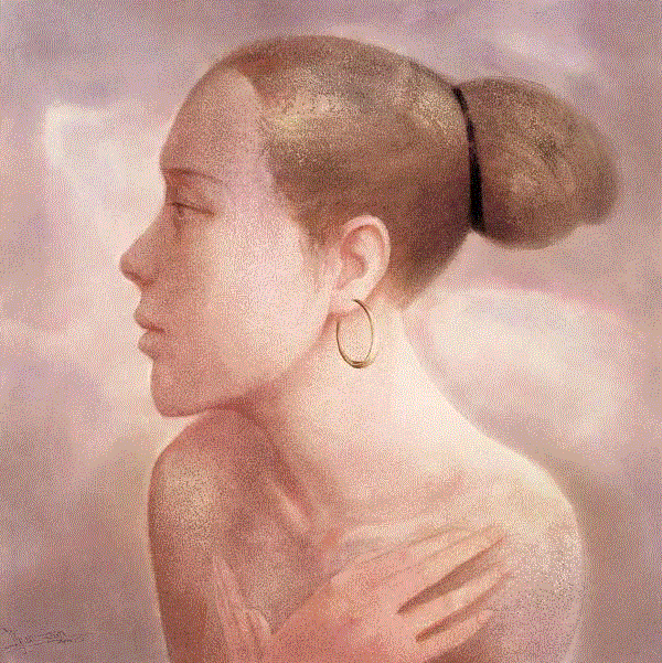 戴耳环的女郎 李建勋 52x50cm&nbsp;,中国百年水彩精品,水彩,静物,人体,雨后,香港,晨光,西湖,梁文亮,范保文,初春