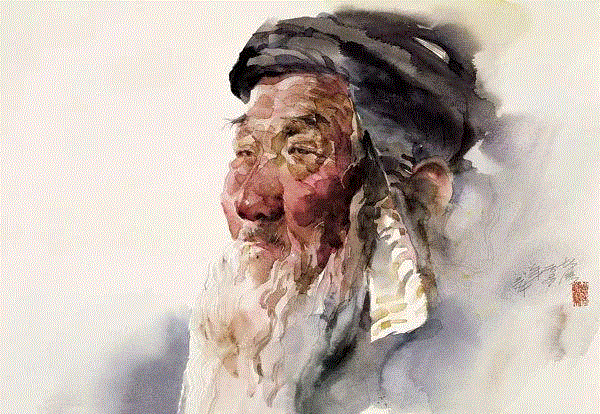 老阿爸 石增謖 39x56cm&nbsp;,中国百年水彩精品,水彩,静物,人体,雨后,香港,晨光,西湖,梁文亮,范保文,初春