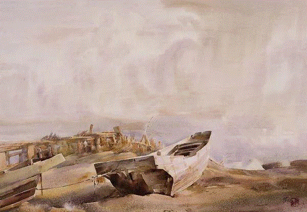 海滨晨光 陈九如 53x76cm&nbsp;,中国百年水彩精品,水彩,静物,人体,雨后,香港,晨光,西湖,梁文亮,范保文,初春