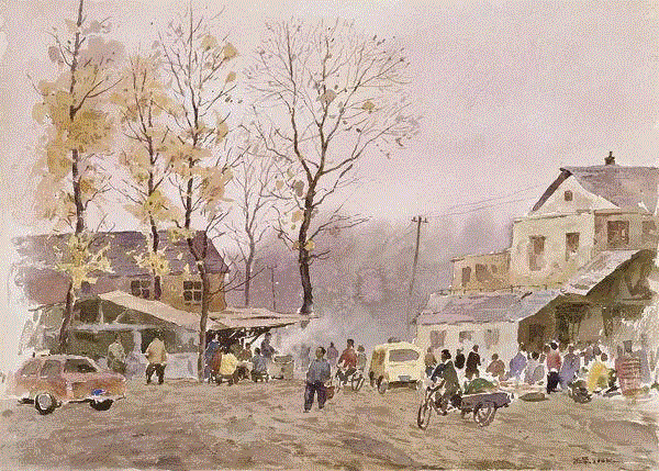 风景 孙正学 38x53cm&nbsp;,中国百年水彩精品,水彩,静物,人体,雨后,香港,晨光,西湖,梁文亮,范保文,初春