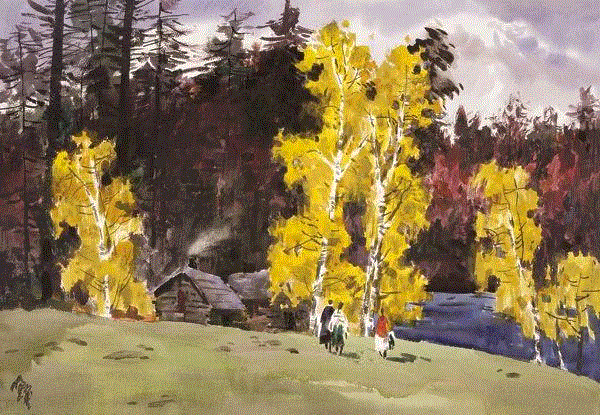 俄罗斯秋色 蒋跃 53x77cm&nbsp;,中国百年水彩精品,水彩,静物,人体,雨后,香港,晨光,西湖,梁文亮,范保文,初春
