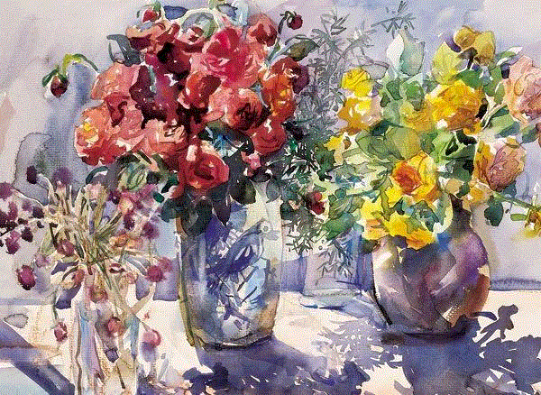玫瑰 龚玉 38x52cm&nbsp;,中国百年水彩精品,水彩,静物,人体,雨后,香港,晨光,西湖,梁文亮,范保文,初春