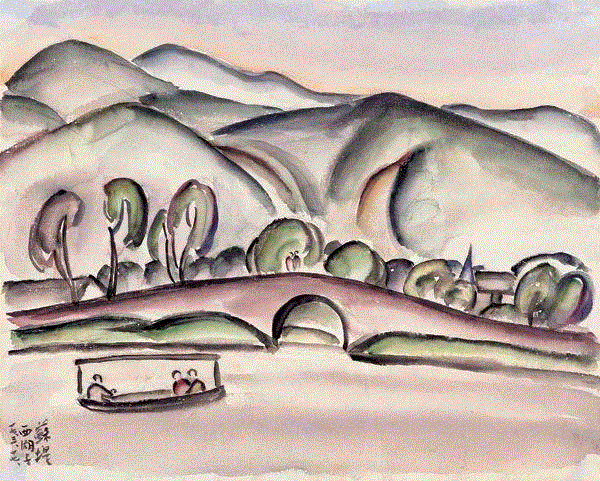 王悦之 西湖风景 1928 25x31cm&nbsp;,中国百年水彩精品,水彩,静物,人体,雨后,香港,晨光,西湖,梁文亮,范保文,初春