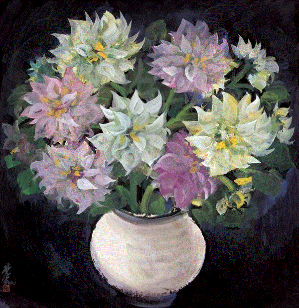 林风眠 静物 瓶花 1961 68x66cm&nbsp;,中国百年水彩精品,水彩,静物,人体,雨后,香港,晨光,西湖,梁文亮,范保文,初春