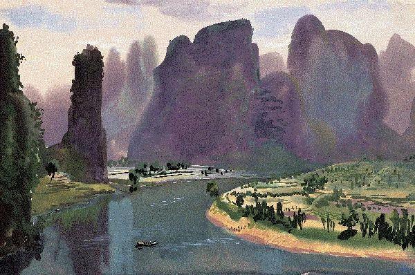 周令钊 漓江渡口 1961 21x32cm&nbsp;,中国百年水彩精品,水彩,静物,人体,雨后,香港,晨光,西湖,梁文亮,范保文,初春