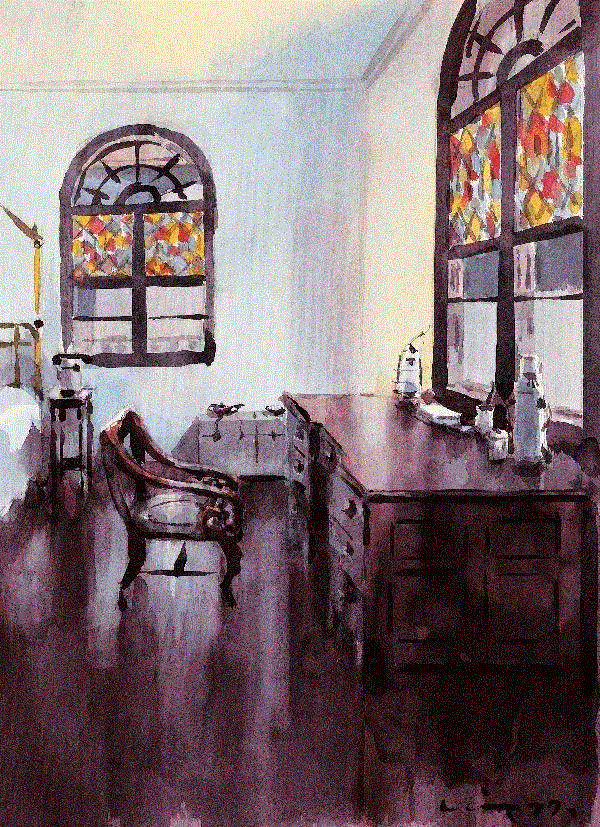 林聆 遵义会议期间毛主席住处 1970 51x37cm&nbsp;,中国百年水彩精品,水彩,静物,人体,雨后,香港,晨光,西湖,梁文亮,范保文,初春