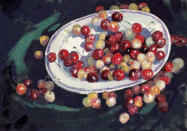 余钟志 樱桃 1979 27x38cm&nbsp;,中国百年水彩精品,水彩,静物,人体,雨后,香港,晨光,西湖,梁文亮,范保文,初春