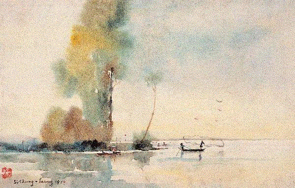 梁锡鸿 渔歌 1979 24x38cm&nbsp;,中国百年水彩精品,水彩,静物,人体,雨后,香港,晨光,西湖,梁文亮,范保文,初春