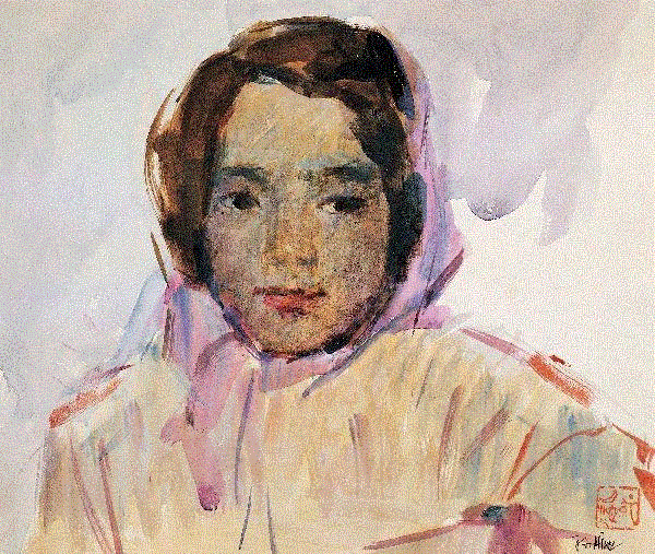 孙月池 少女 1979 26x30cm&nbsp;,中国百年水彩精品,水彩,静物,人体,雨后,香港,晨光,西湖,梁文亮,范保文,初春