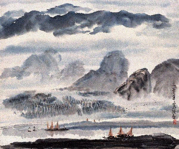 黄笃维 星湖雾晓 1980 56x67cm&nbsp;,中国百年水彩精品,水彩,静物,人体,雨后,香港,晨光,西湖,梁文亮,范保文,初春