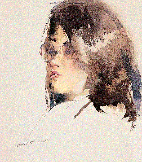 冯显运 少女 1986 39x35cm&nbsp;,中国百年水彩精品,水彩,静物,人体,雨后,香港,晨光,西湖,梁文亮,范保文,初春