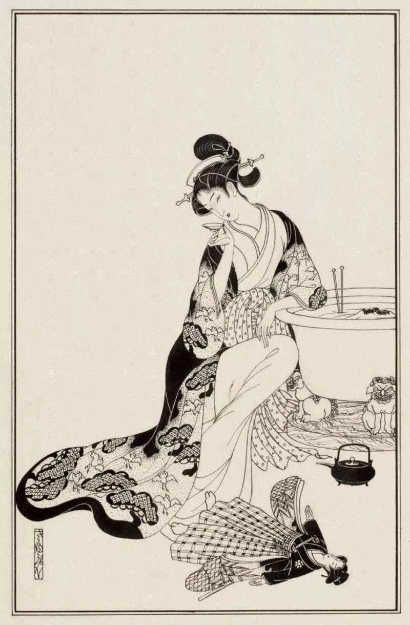 小浦伊之助，大正晚期至昭和初期，纸、墨、笔 220×142 私人藏品,日版“聊斋”《幻夜花》| 有毒的美学，赞颂动人心魄的恐惧。,聊斋,幻夜花,美学,小梦,日本,昭和,橘小梦,阿露,藏品,女性