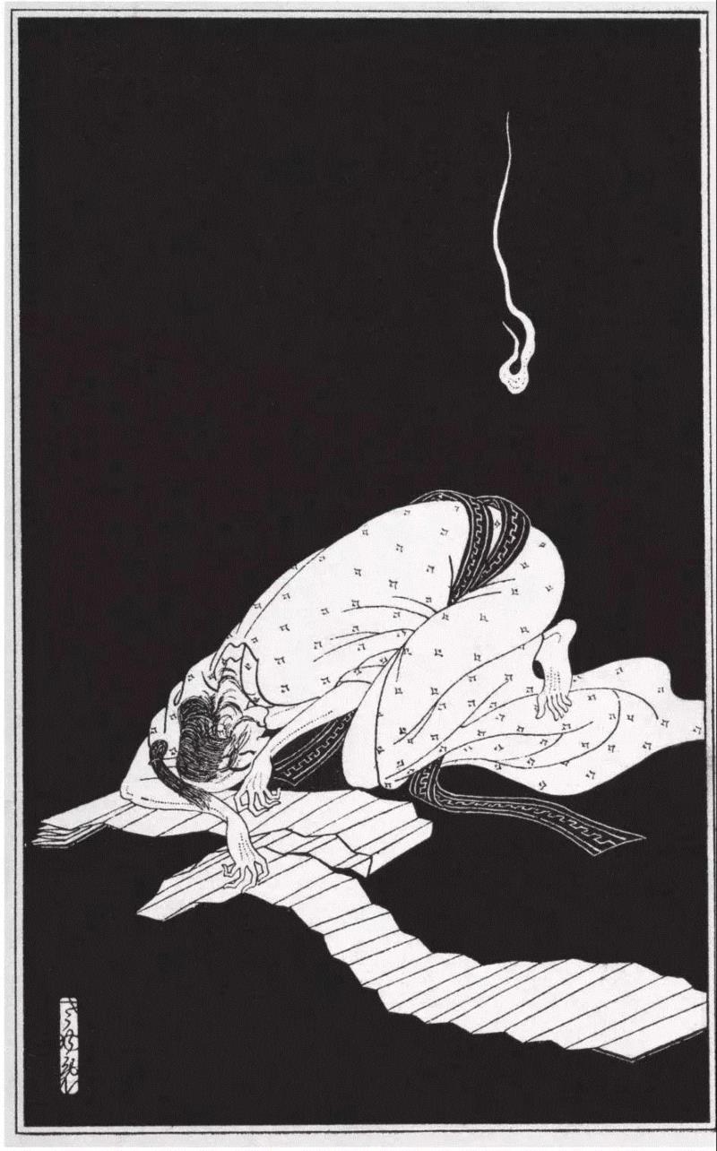 新三郎也为爱恋阿露而痛苦不堪,日版“聊斋”《幻夜花》| 有毒的美学，赞颂动人心魄的恐惧。,聊斋,幻夜花,美学,小梦,日本,昭和,橘小梦,阿露,藏品,女性