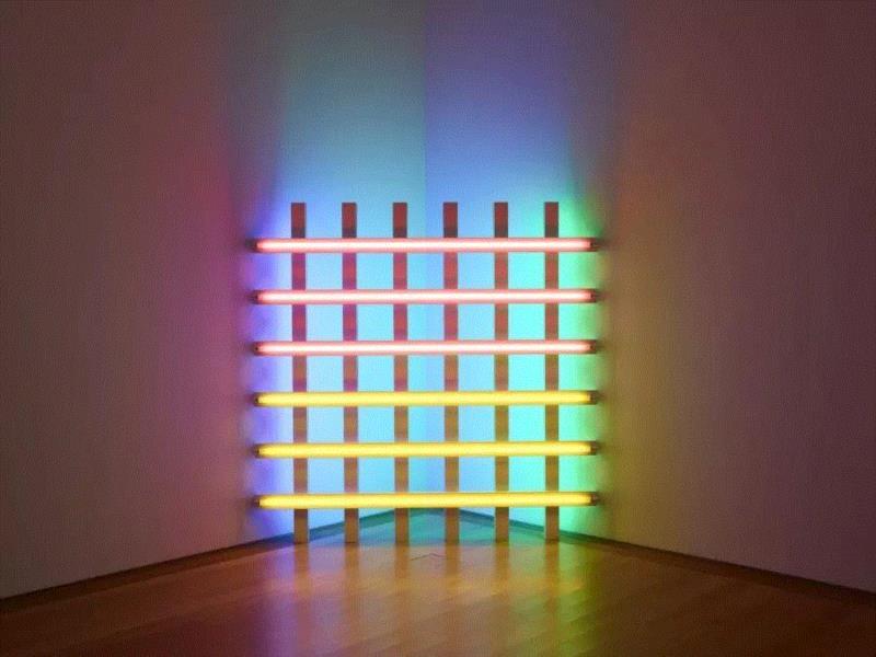 另一件重要的放置于墙角的作品（亦为本图册封面）：,丹·弗莱文（Dan Flavin）：《讽刺与光》节选 | 文/迈克尔·戈文（Michael Govan）,弗莱文,Flavin,讽刺与光,迈克尔·戈文,Govan,Stephen,塔特林,灯管,圣像,York