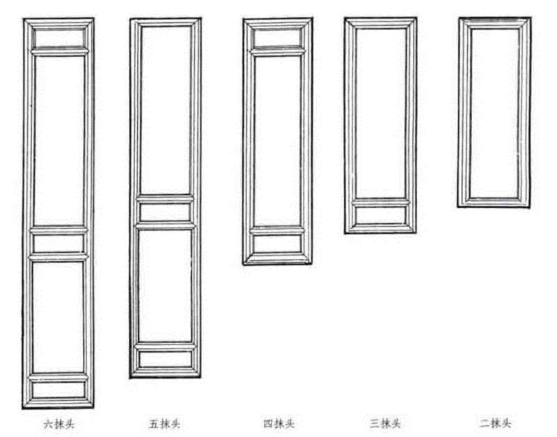 不同抹头数量的格扇示意图,古建筑窗户识别指南,窗户,古建筑,指南,槛窗,支摘窗,窗子,棂子,样式,窗框,梁思成全集