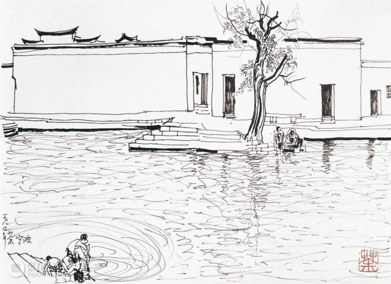 吴冠中 《宁波水乡》 素描写生 1980年作,【秋拍视频】似曾相识燕归来：深入解读吴冠中《双燕》,吴冠中,双燕,视频,燕归来,江南,总经理,电话,油画,com,地点