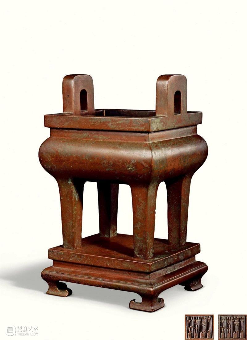 清康熙 四方大鼎式炉连座,中贸圣佳2018秋拍、第23期精品拍预展11月22日联袂开启，静候伯乐