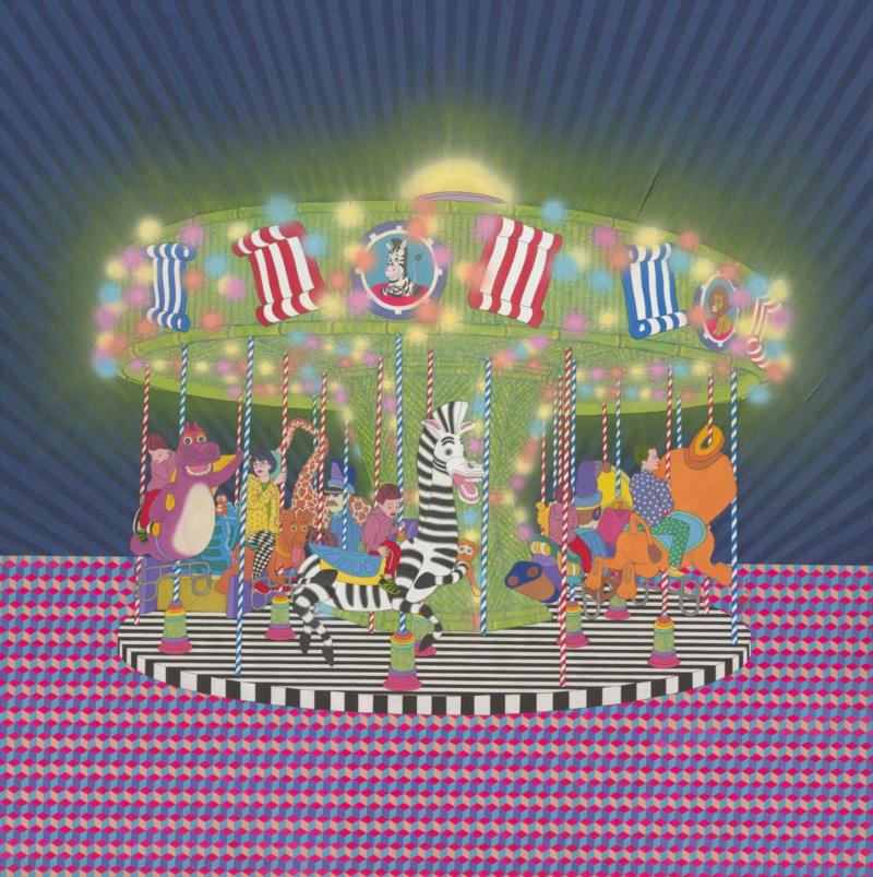 刘天怜 黑夜游戏 2017 纸本设色 120×120cm,hiart space | 刘天怜: 燕燕于飞,刘天怜,space,纸本,天怜,电影,乾坤,装置,材料,两个世界,背后