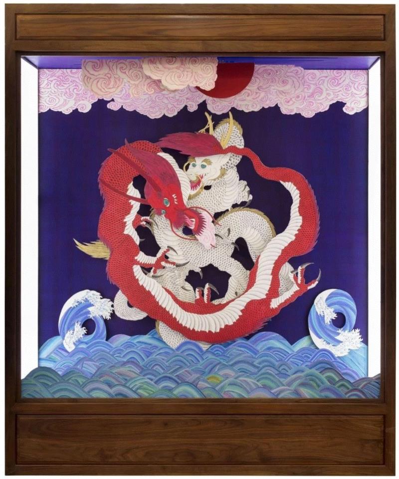  刘天怜 龙衮盘云 2018 绘画装置 240×190×75cm,hiart space | 刘天怜: 燕燕于飞,刘天怜,space,纸本,天怜,电影,乾坤,装置,材料,两个世界,背后