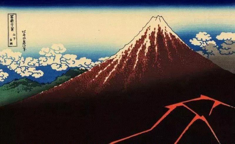 《山下白雨》，选自《富岳三十六景》，约1830-1832年，锦绘,葛饰北斋：穷毕生之力，画世间万物！,葛饰北斋,毕生,世间,万物,版画,日本,北斋,锦绘,画室,宗理