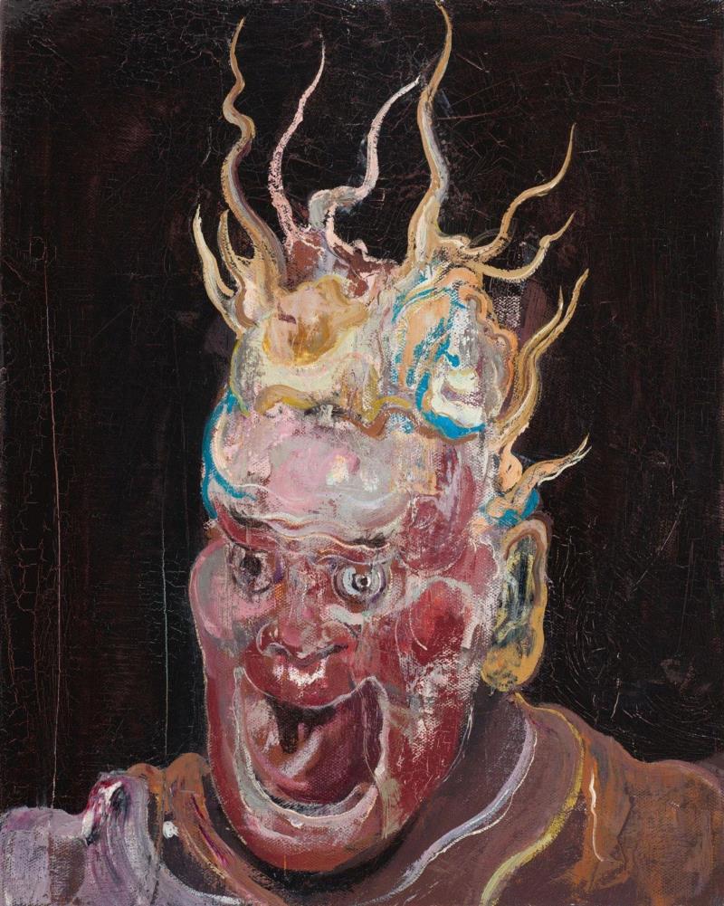 王源远 神将 2018 布面油画 50×40cm,图集 | 王源远：长生殿,王源远,长生殿,图集,油画,王源,木屋,绘画,假山,山门,波斯