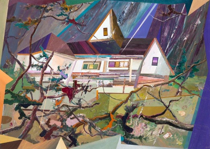 王源远 苏汀的风景 2018 布面油画 &nbsp;100×140cm,图集 | 王源远：长生殿,王源远,长生殿,图集,油画,王源,木屋,绘画,假山,山门,波斯