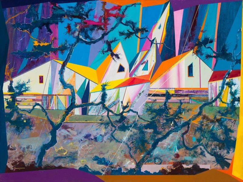 王源远 糖果工厂 2017 布面油画120×160cm,图集 | 王源远：长生殿,王源远,长生殿,图集,油画,王源,木屋,绘画,假山,山门,波斯