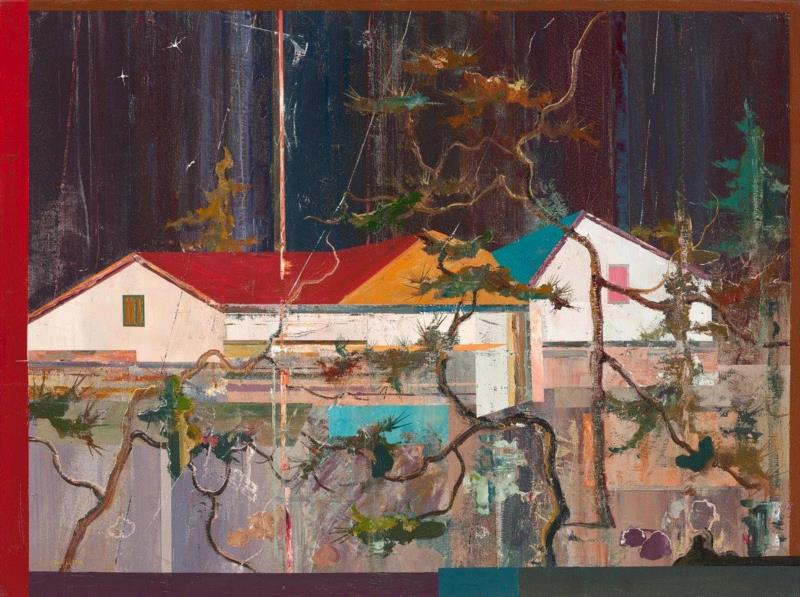 王源远 星空 2018 布面油画 60×80cm,图集 | 王源远：长生殿,王源远,长生殿,图集,油画,王源,木屋,绘画,假山,山门,波斯