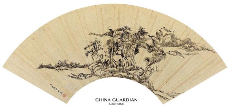 【嘉德秋拍】王原祁山水扇面十二帧,王原祁,扇面,嘉德,王时敏,黄公望,大观,书画,水墨,秦梦九,程瑶笙