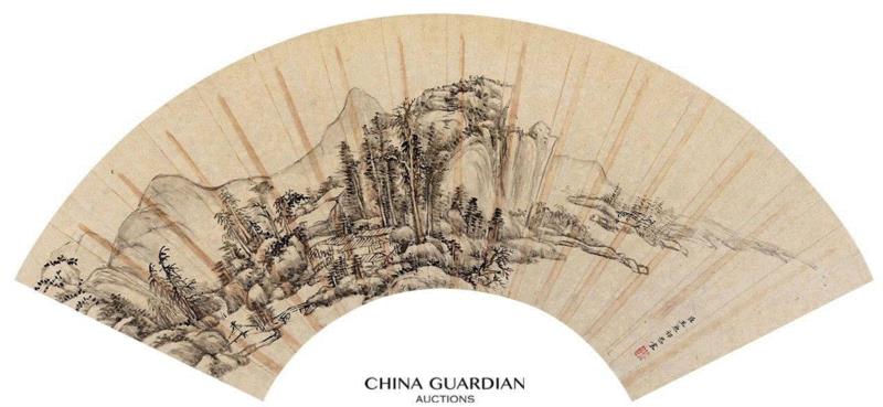 【嘉德秋拍】王原祁山水扇面十二帧,王原祁,扇面,嘉德,王时敏,黄公望,大观,书画,水墨,秦梦九,程瑶笙