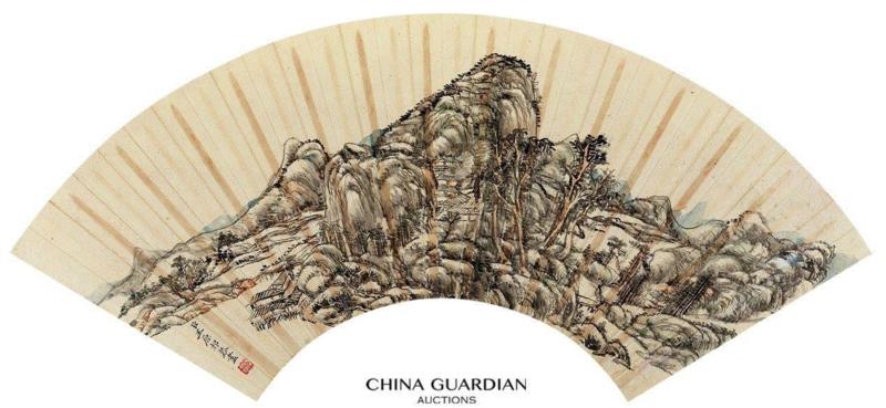 【嘉德秋拍】王原祁山水扇面十二帧,王原祁,扇面,嘉德,王时敏,黄公望,大观,书画,水墨,秦梦九,程瑶笙