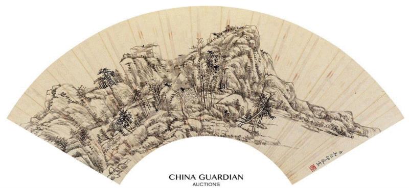 【嘉德秋拍】王原祁山水扇面十二帧,王原祁,扇面,嘉德,王时敏,黄公望,大观,书画,水墨,秦梦九,程瑶笙