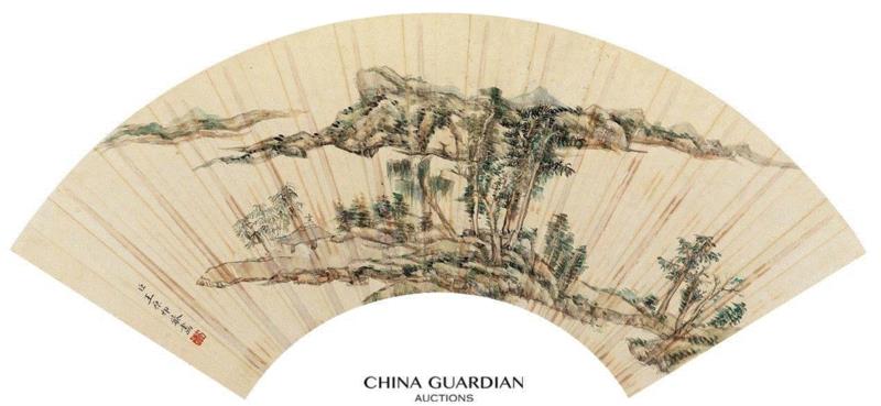 【嘉德秋拍】王原祁山水扇面十二帧,王原祁,扇面,嘉德,王时敏,黄公望,大观,书画,水墨,秦梦九,程瑶笙