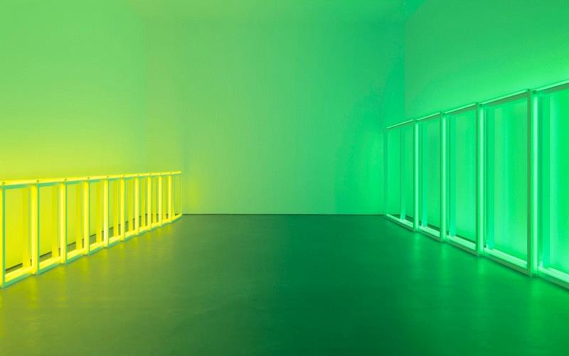 《无题（致索尼娅）》，1969,光之栅栏 | 丹·弗莱文（Dan Flavin）| 作品、空间、观众三者的对话,弗莱文,栅栏,光之,Flavin,绿色,卓纳,灯管,杜尚,Stephen,荧光灯管