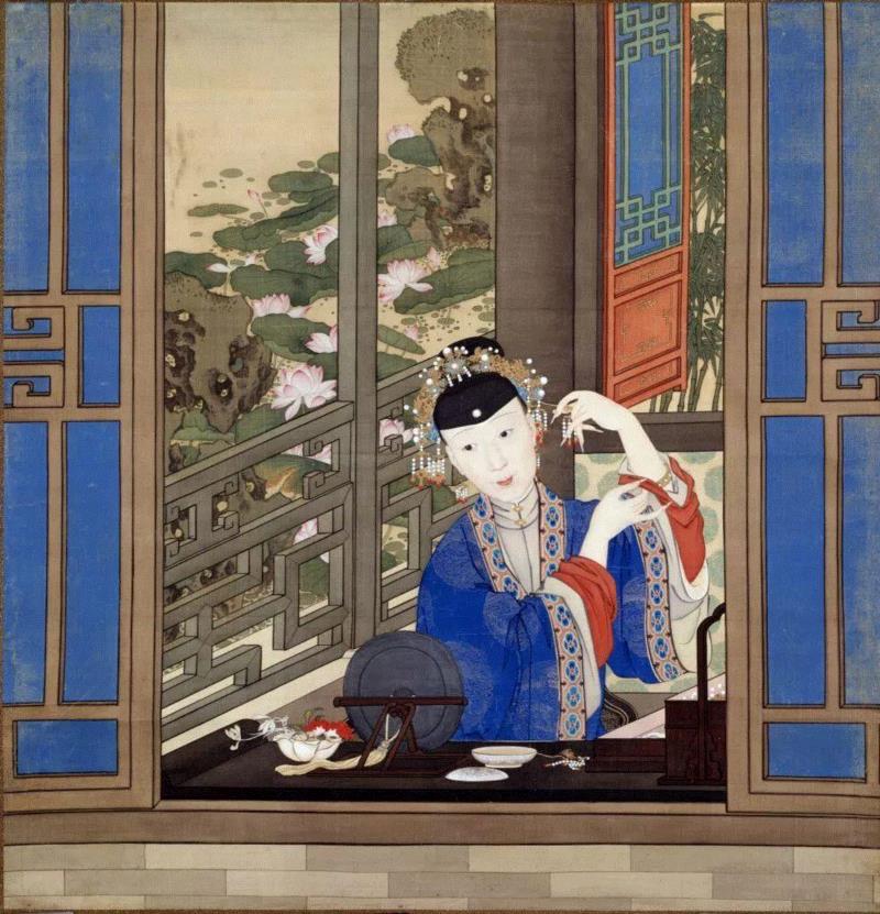 画中女子为什么都喜欢照镜子？,画中,镜子,鹦鹉,杨贵妃,绘画,清宫,小编,毕加索,女孩,雪衣娘