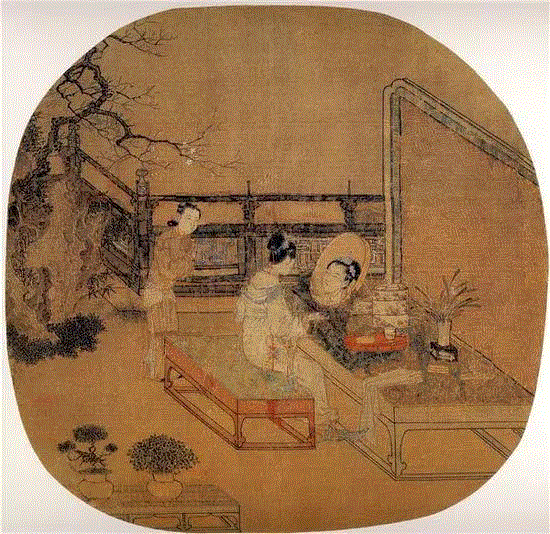 ▲宋 苏汉臣《妆靓仕女图》,画中女子为什么都喜欢照镜子？,画中,镜子,鹦鹉,杨贵妃,绘画,清宫,小编,毕加索,女孩,雪衣娘