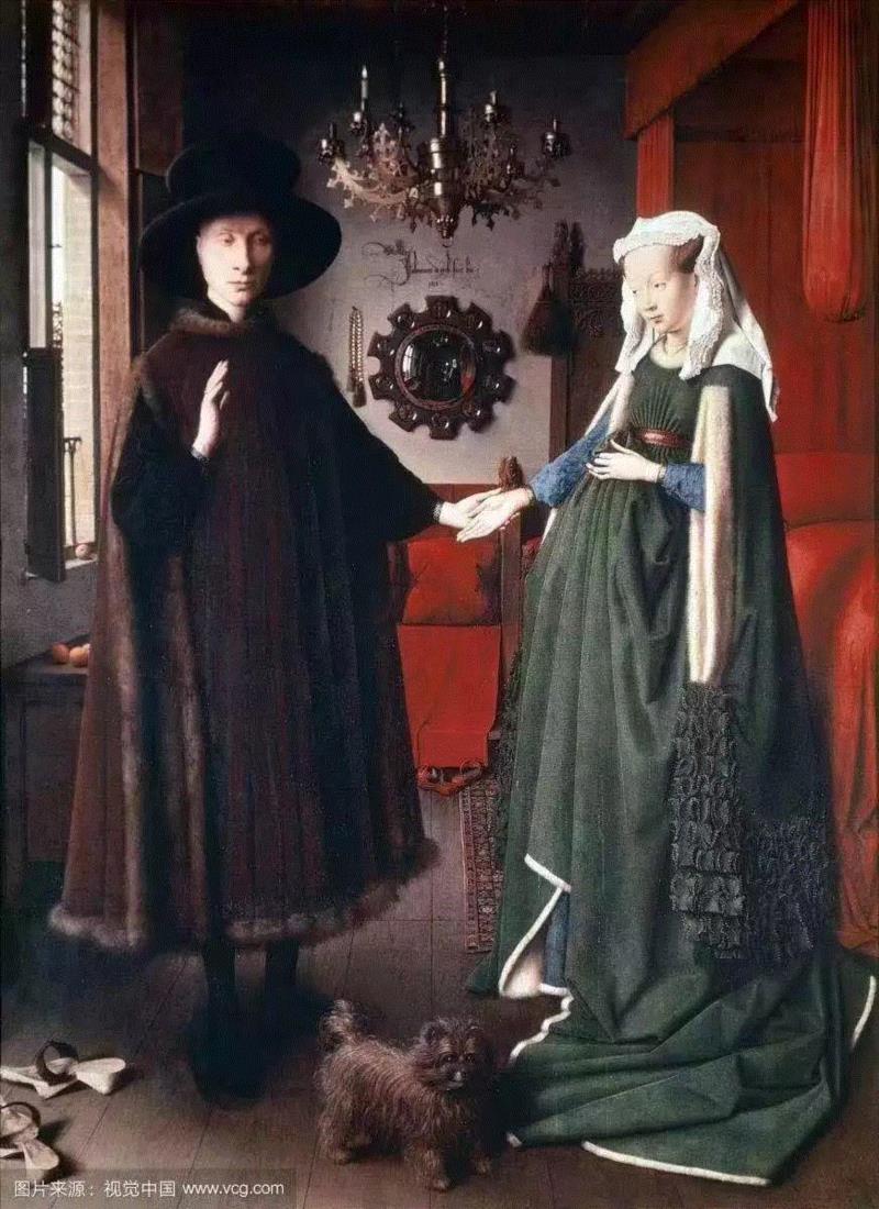 ▲荷兰画家扬.凡.艾克(Jan van Eyck)《阿诺菲尼的婚礼》,画中女子为什么都喜欢照镜子？,画中,镜子,鹦鹉,杨贵妃,绘画,清宫,小编,毕加索,女孩,雪衣娘